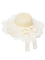 Cappello da sole con fiocco in pizzo e balza trasparente vintage