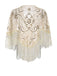 Mantella beige frange ricamate paillettes anni '20