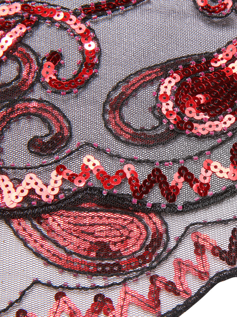 Mantella vintage in paillettes di anacardi degli anni '20