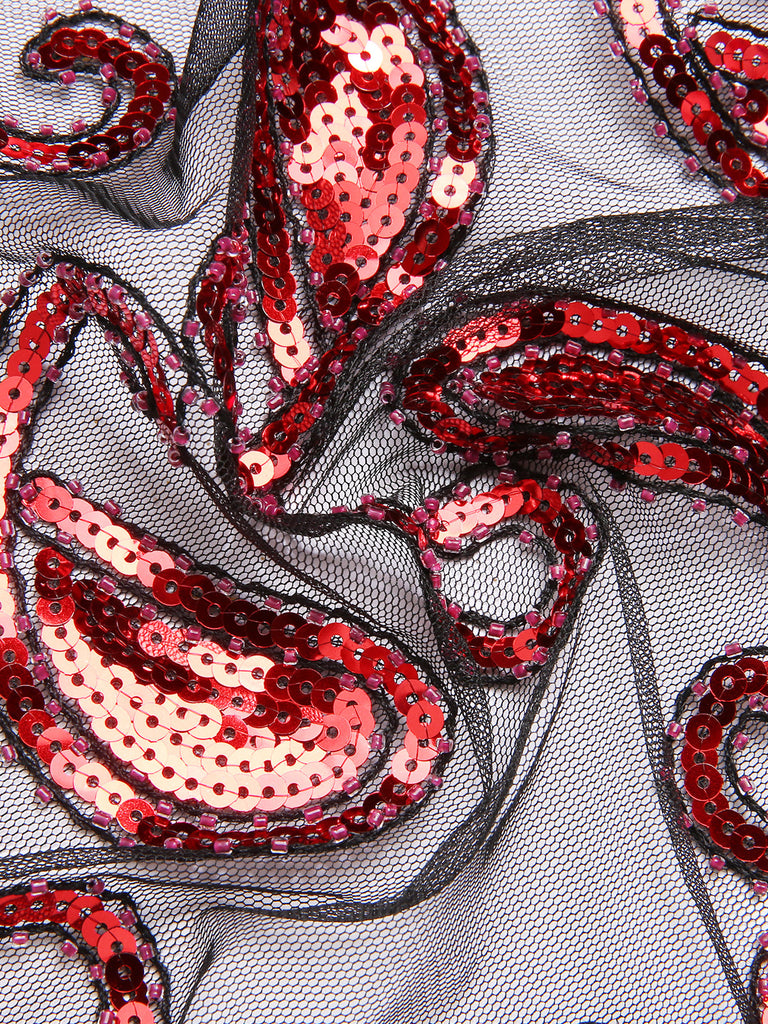 Mantella vintage in paillettes di anacardi degli anni '20