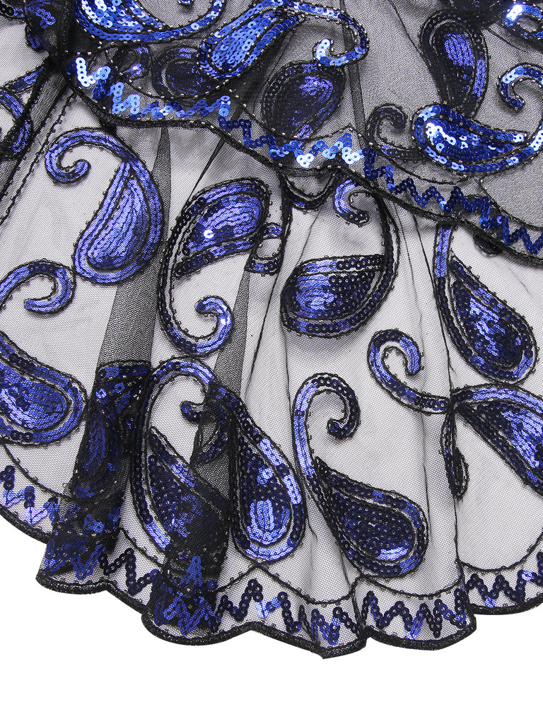 Mantella vintage in paillettes di anacardi degli anni '20