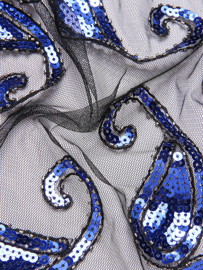 Mantella vintage in paillettes di anacardi degli anni '20