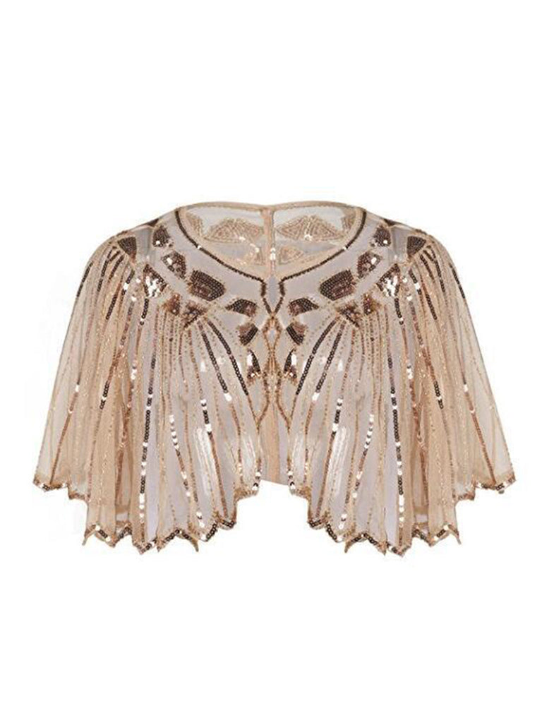 Mantella corta paillettes geometriche anni '20