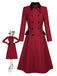 Cappotto doppiopetto con revers rosso anni '50