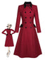 Cappotto doppiopetto con revers rosso anni '50
