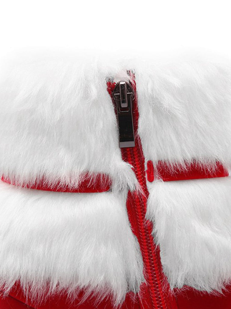 Scarpe col tacco alto in peluche corto natalizio retrò