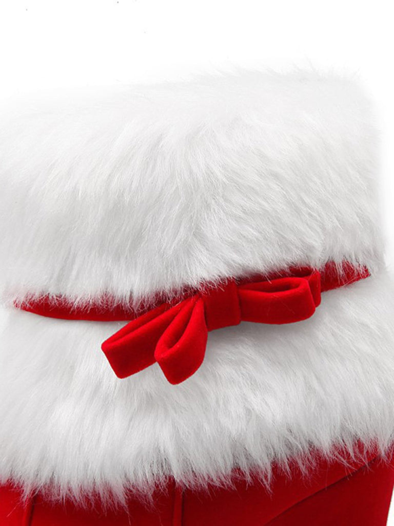 Scarpe col tacco alto in peluche corto natalizio retrò