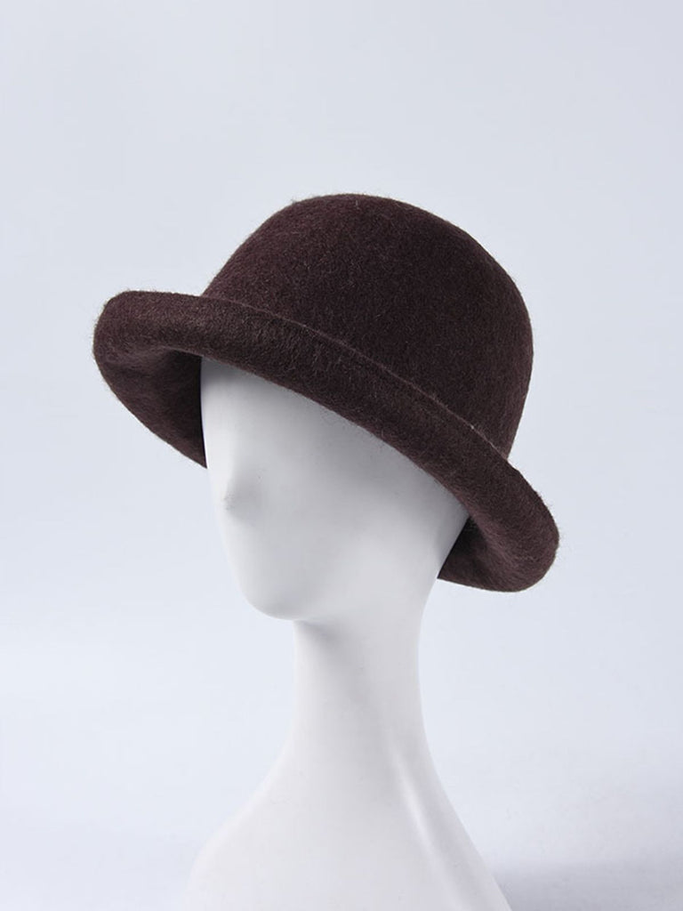 Cappello da pescatore in lana tinta unita retrò