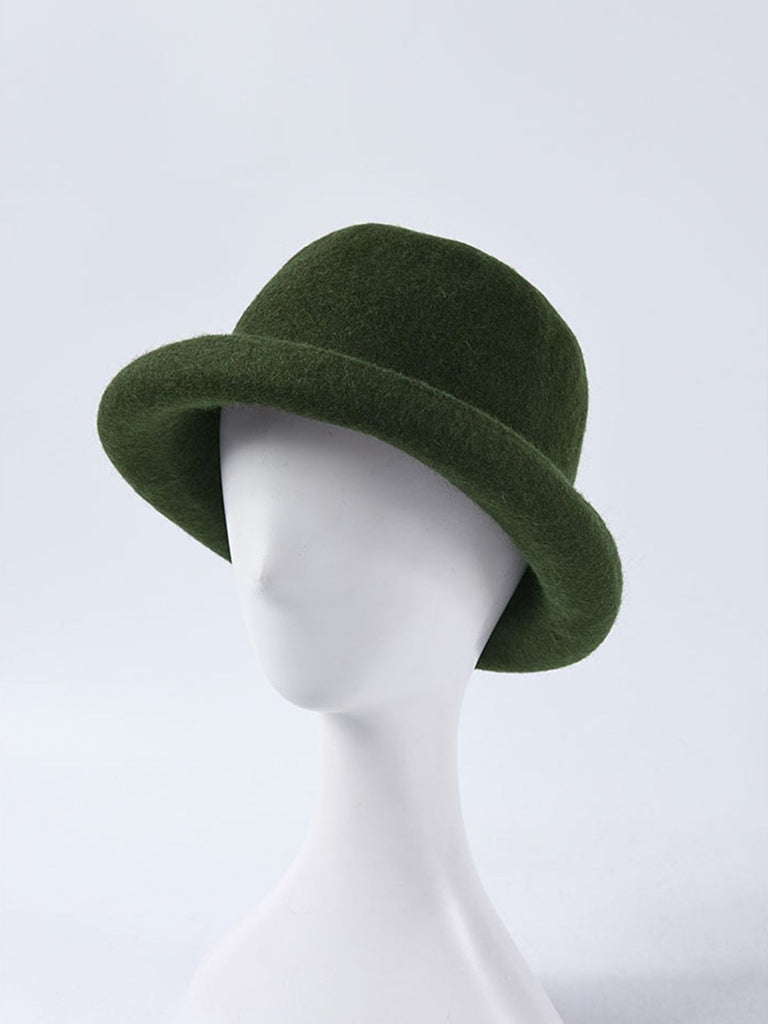 Cappello da pescatore in lana tinta unita retrò