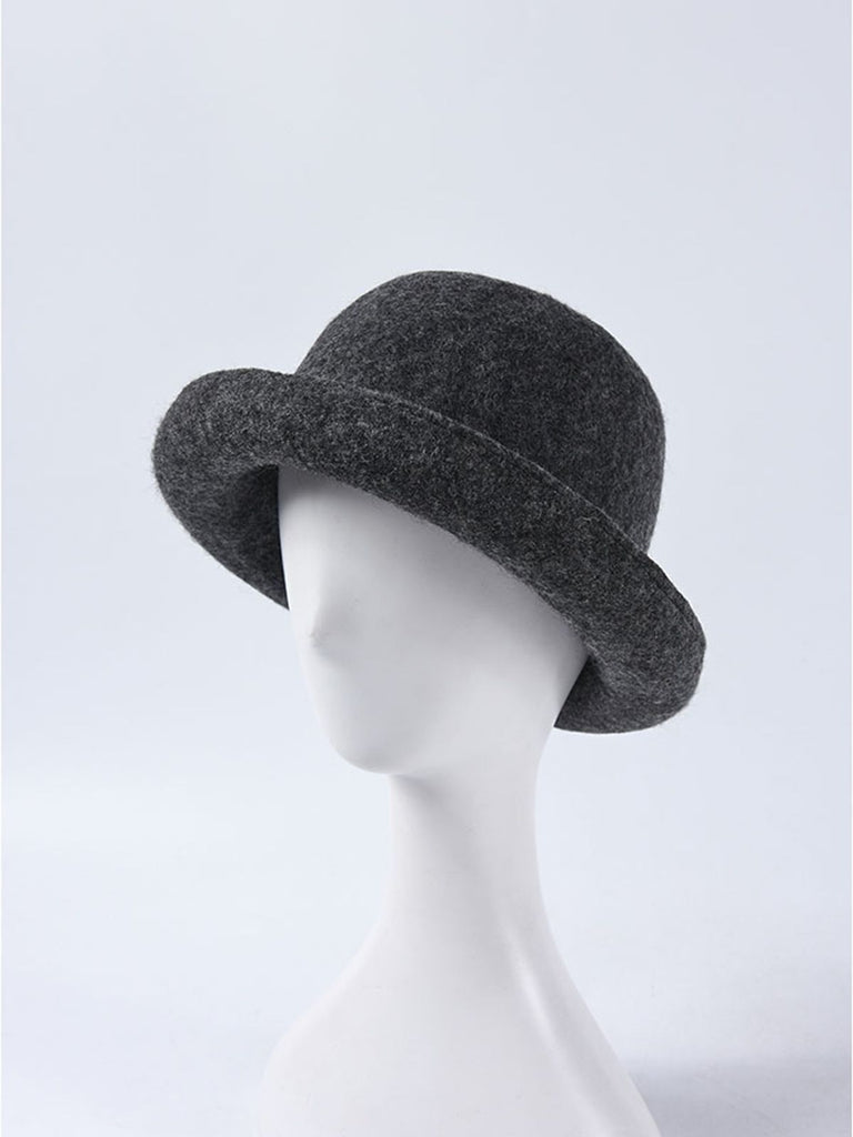 Cappello da pescatore in lana tinta unita retrò