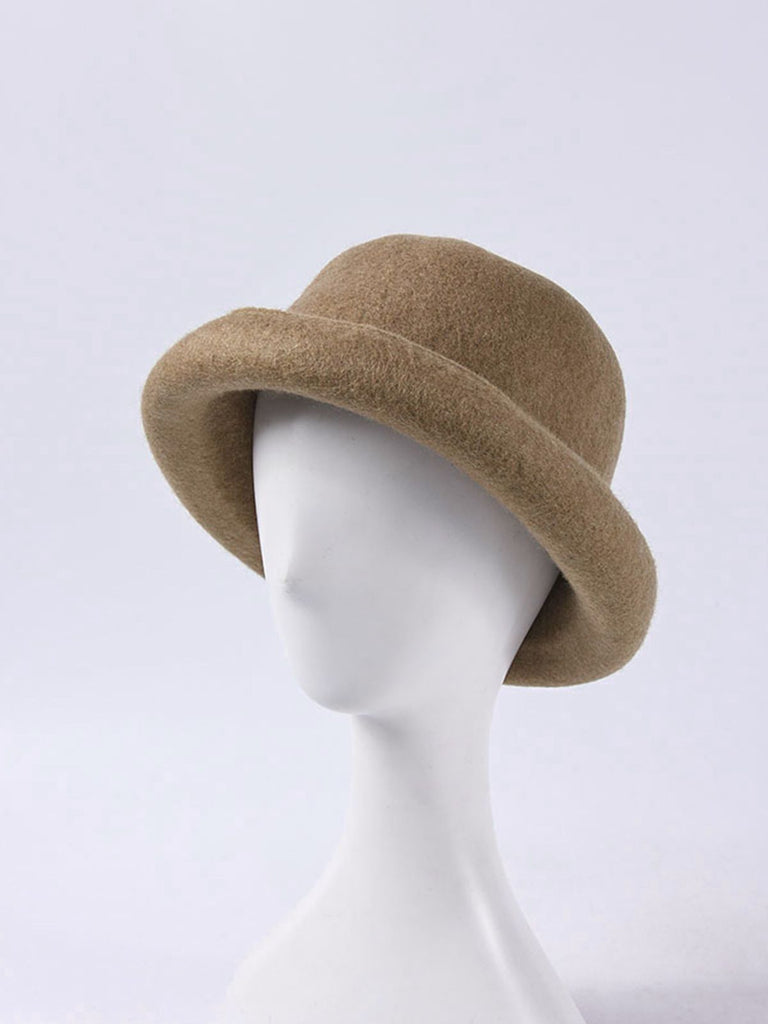 Cappello da pescatore in lana tinta unita retrò