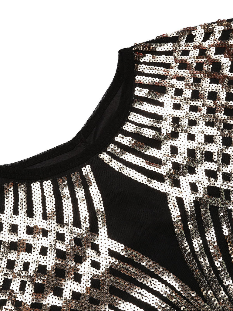 Abito lungo con paillettes oro anni '20