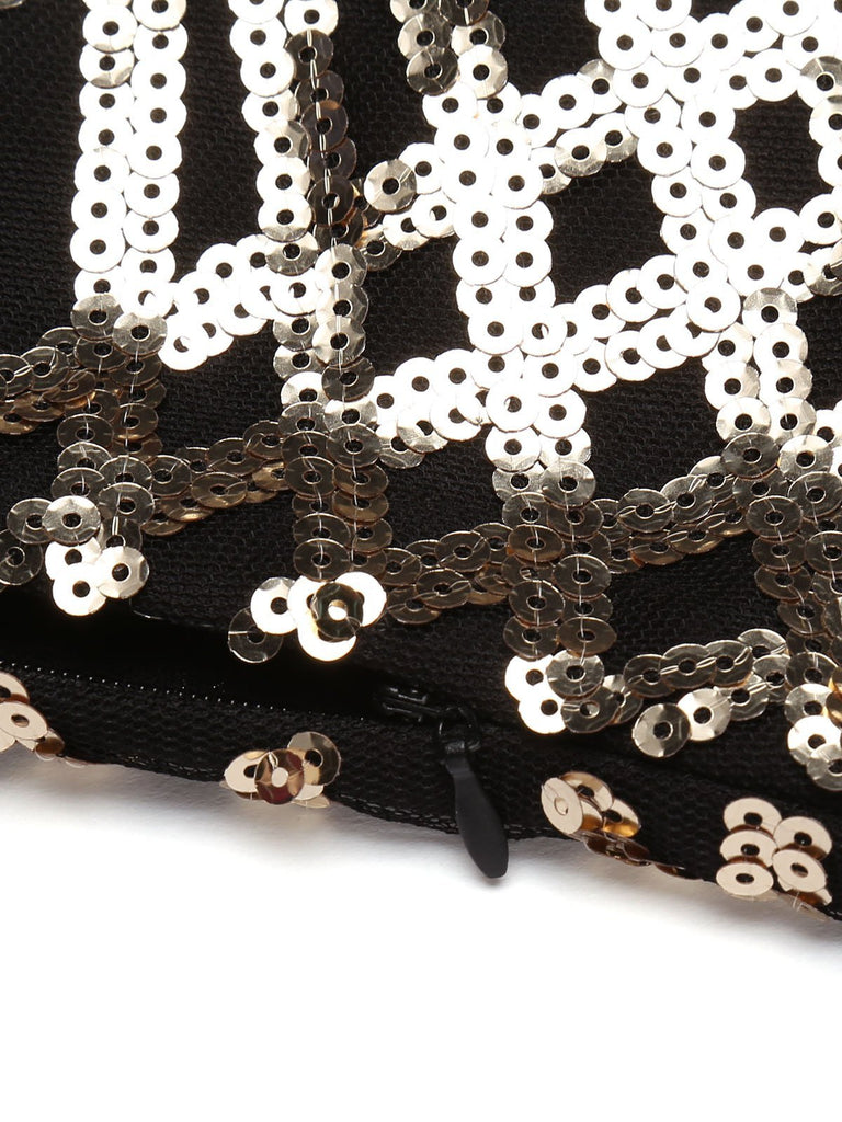 Abito lungo con paillettes oro anni '20