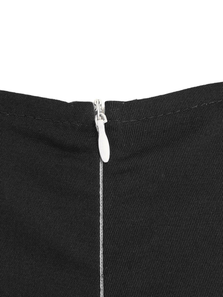 Vestito Swing con piega a cuore solido anni '50