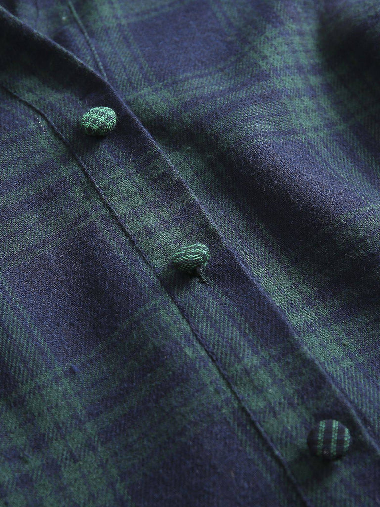 Abito a quadri con cintura e bottoni anni '50