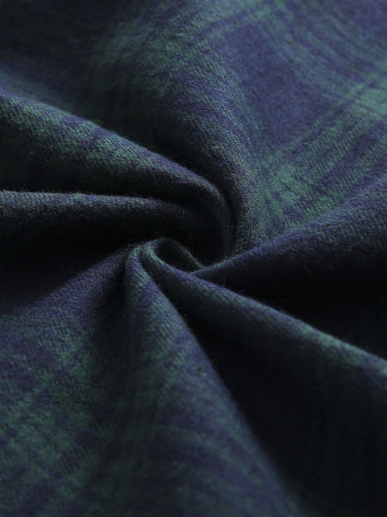 Abito a quadri con cintura e bottoni anni '50