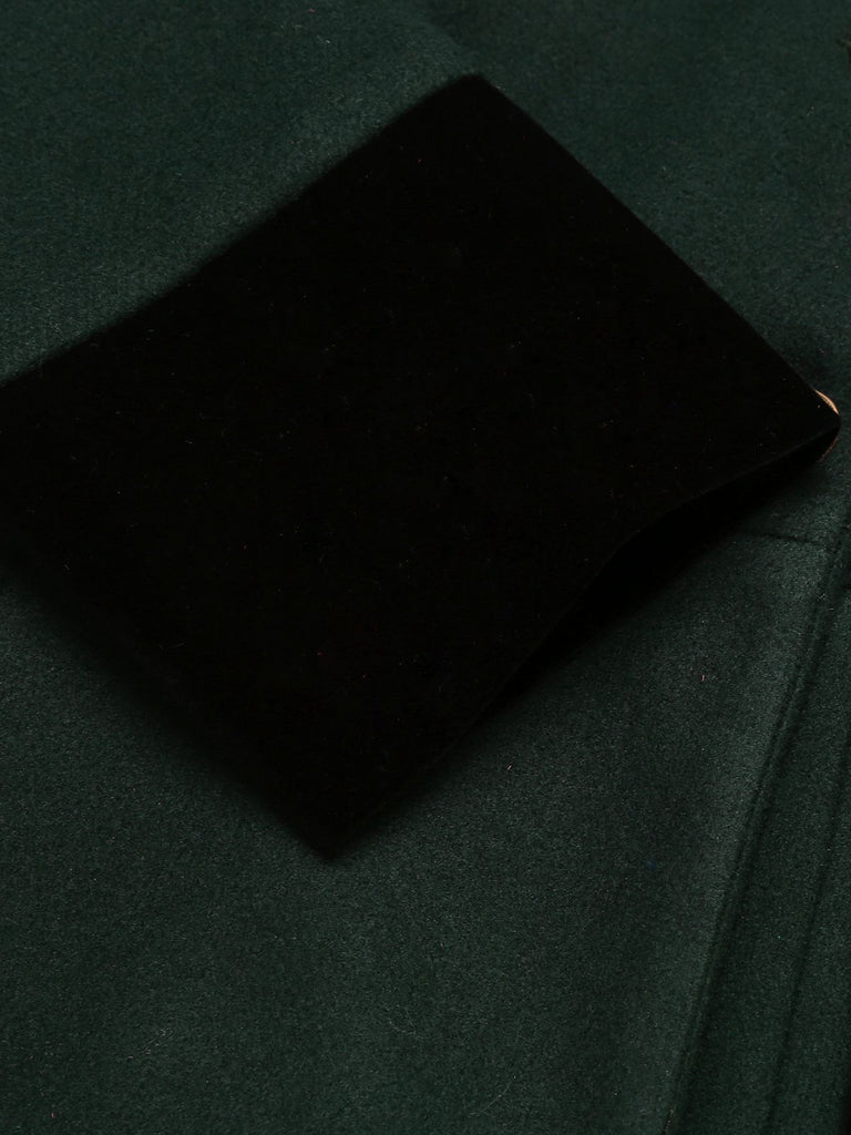 Cappotto con bottoni tinta unita verde scuro anni '50