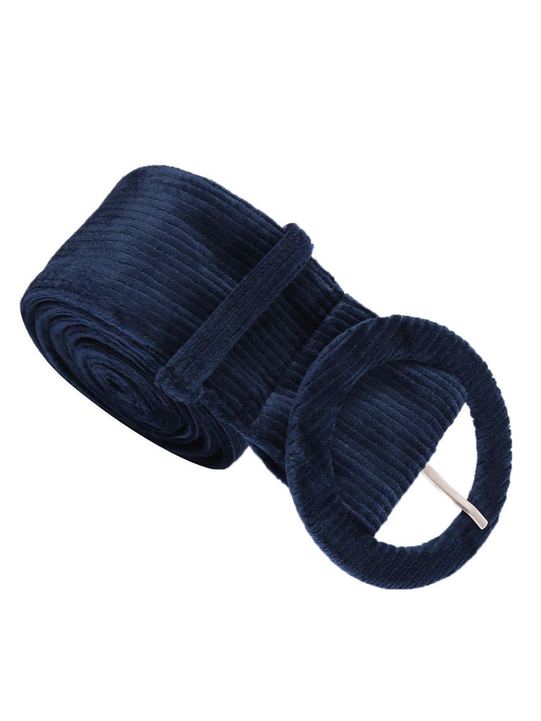 Cappotto lungo in velluto blu navy anni '50