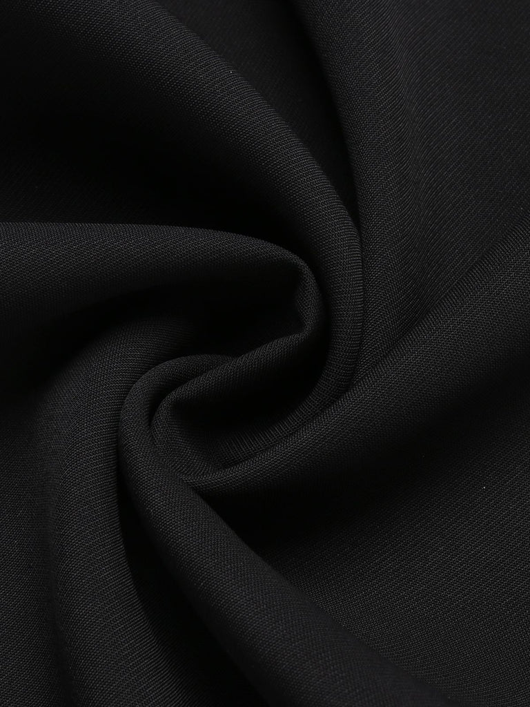 Pantaloni neri con bretelle solide degli anni '50