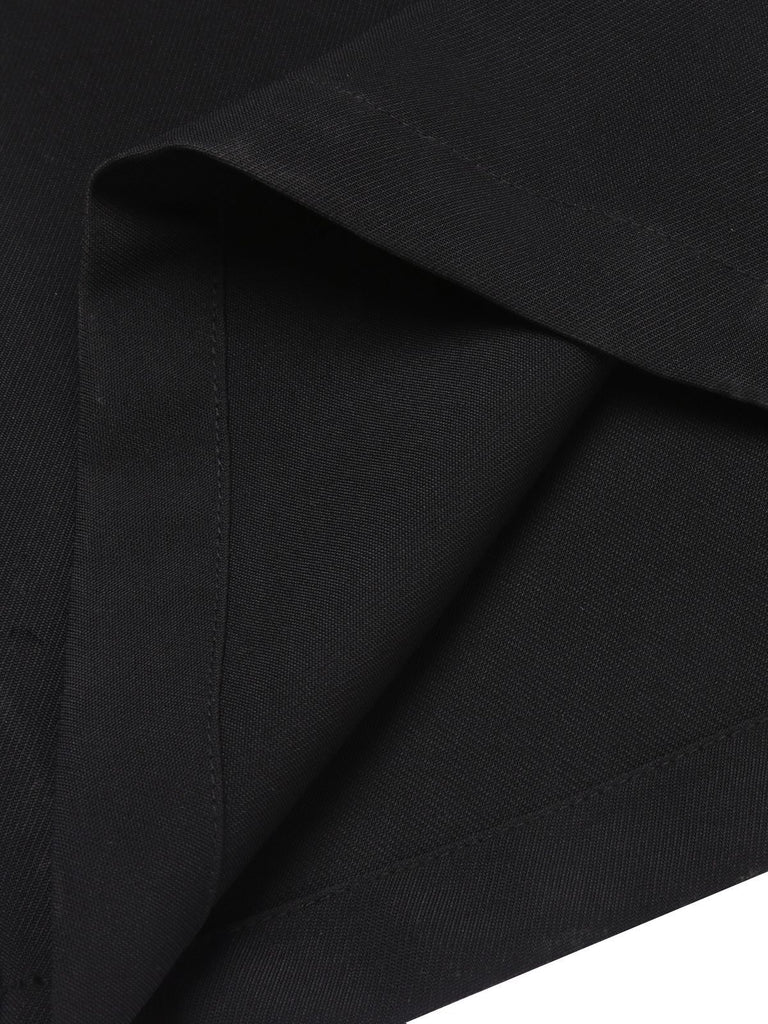 Pantaloni neri con bretelle solide degli anni '50