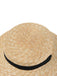 Cappello in rafia intrecciata con nastro nero