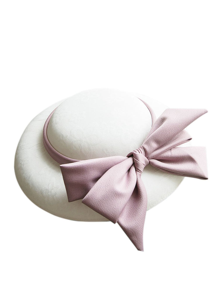 Cappello da sposa Retrò con fiocco rosa