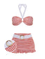 Set Bikini plaid scollo all'americana rosso anni '40
