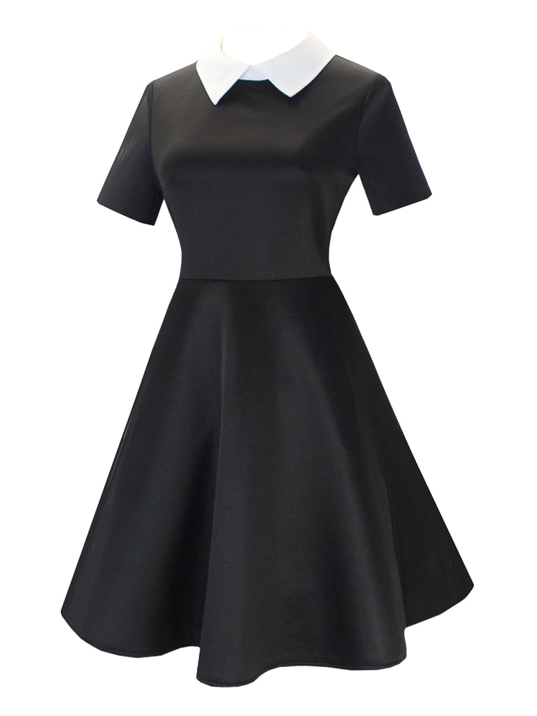 Abito del mercoledì con colletto della camicia nero anni '40