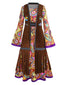2PCS Gilet con frange e abito hippie psichedelico anni '70