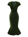 [Prevendita] Abito a sirena in velluto con scollo a V verde anni '30
