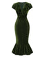 [Prevendita] Abito a sirena in velluto con scollo a V verde anni '30