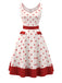 Abito con scollo a cuore e cuore rosa pallido anni '50