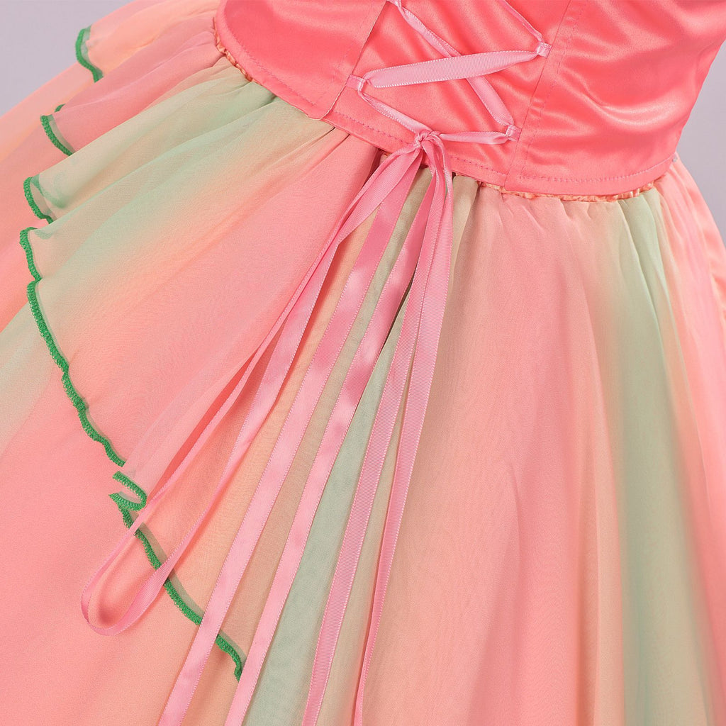 2PCS Top e gonna Glinda della strega cattiva rosa anni '70