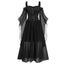 [Taglia forti] Abito in chiffon con spalline in contrasto anni '50