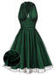 Abito a rete pois scollo all'americana verde anni '50