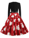 Abito con scollo a V e cintura di Babbo Natale rosso anni '50