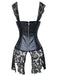 Corsetto in pizzo gotico in pelle nero steampunk