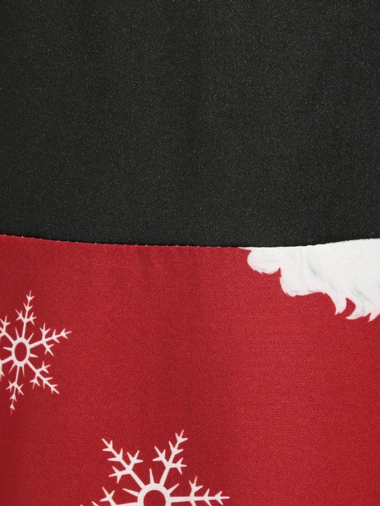Abito con scollo a V e cintura di Babbo Natale rosso anni '50