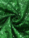 Abito Verde Natalizio con Spalle Scoperte Pelliccia Sintetica Bianca e Paillettes Anni '80