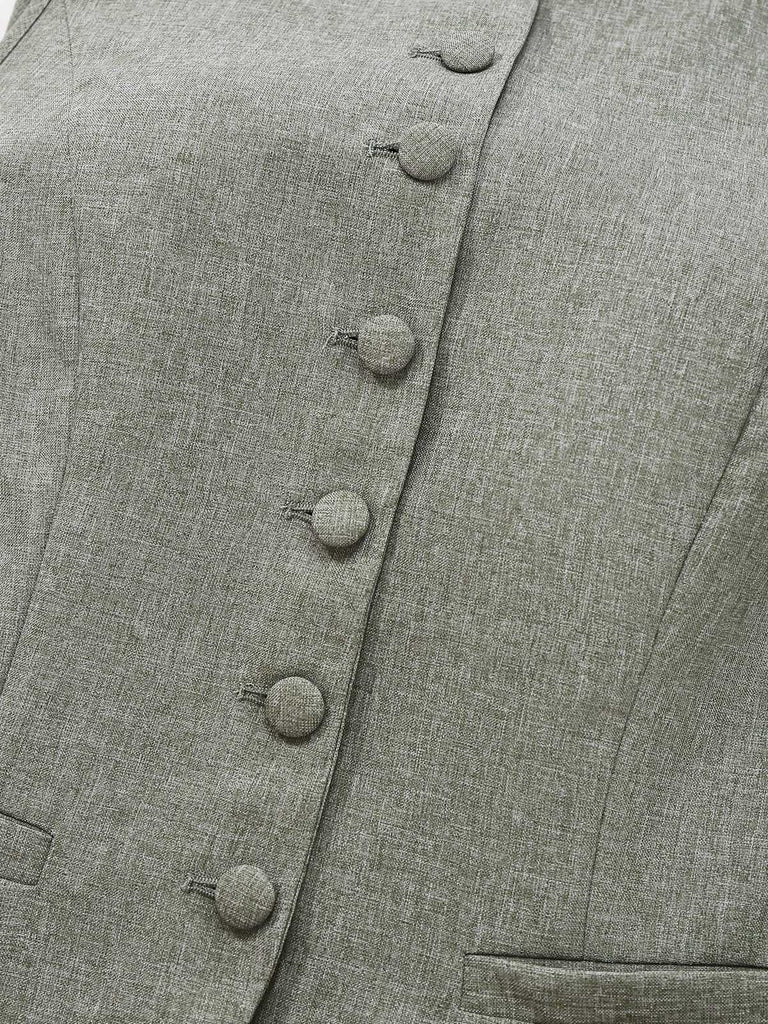 2PCS Top senza maniche e pantaloni a gamba larga anni '40