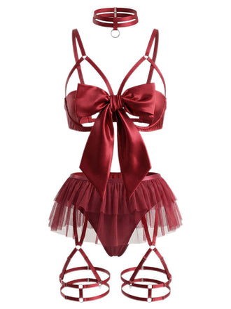 Pigiama patchwork con fiocco in rete anni '60