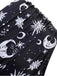 Set bikini gotico stampa galassia spalline nero anni '80