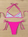 Bikini con scollo all'americana arricciato e allacciato anni '60