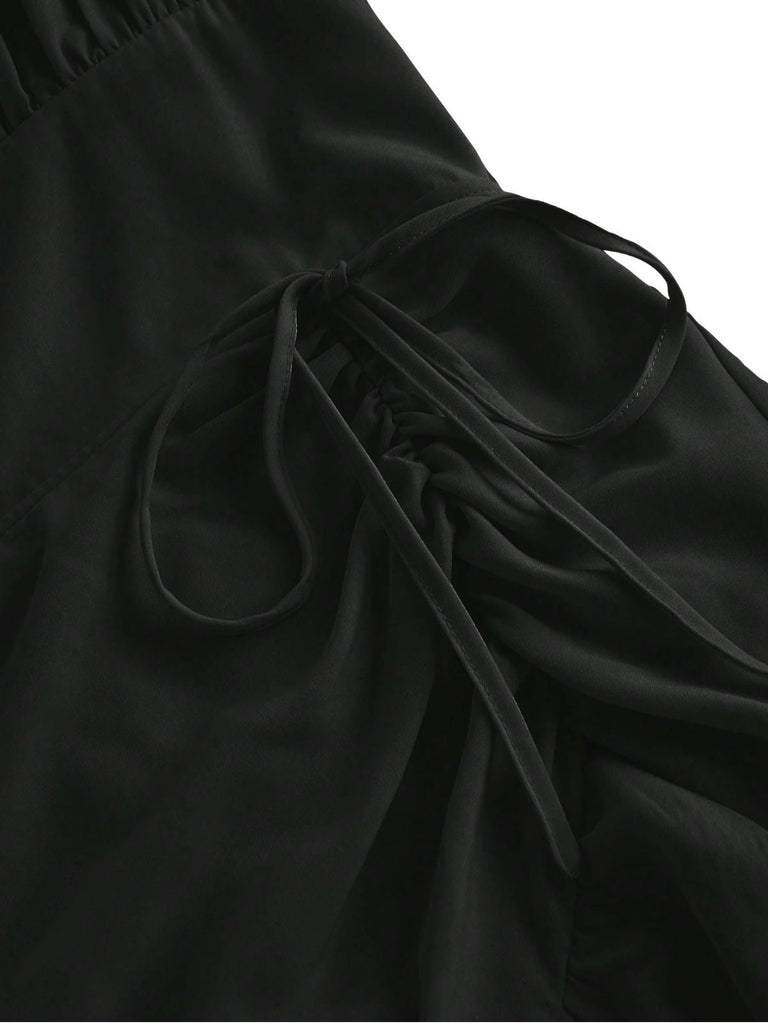 [Prevendita] Abito arricciature e orlo a balze con spalline anni '50