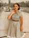 Abito piccolo plaid a quadri marrone anni '40