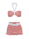 Set Bikini plaid scollo all'americana rosso anni '40