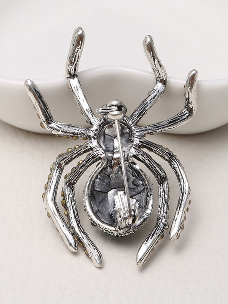 Spilla retrò con strass a forma di ragno di Halloween