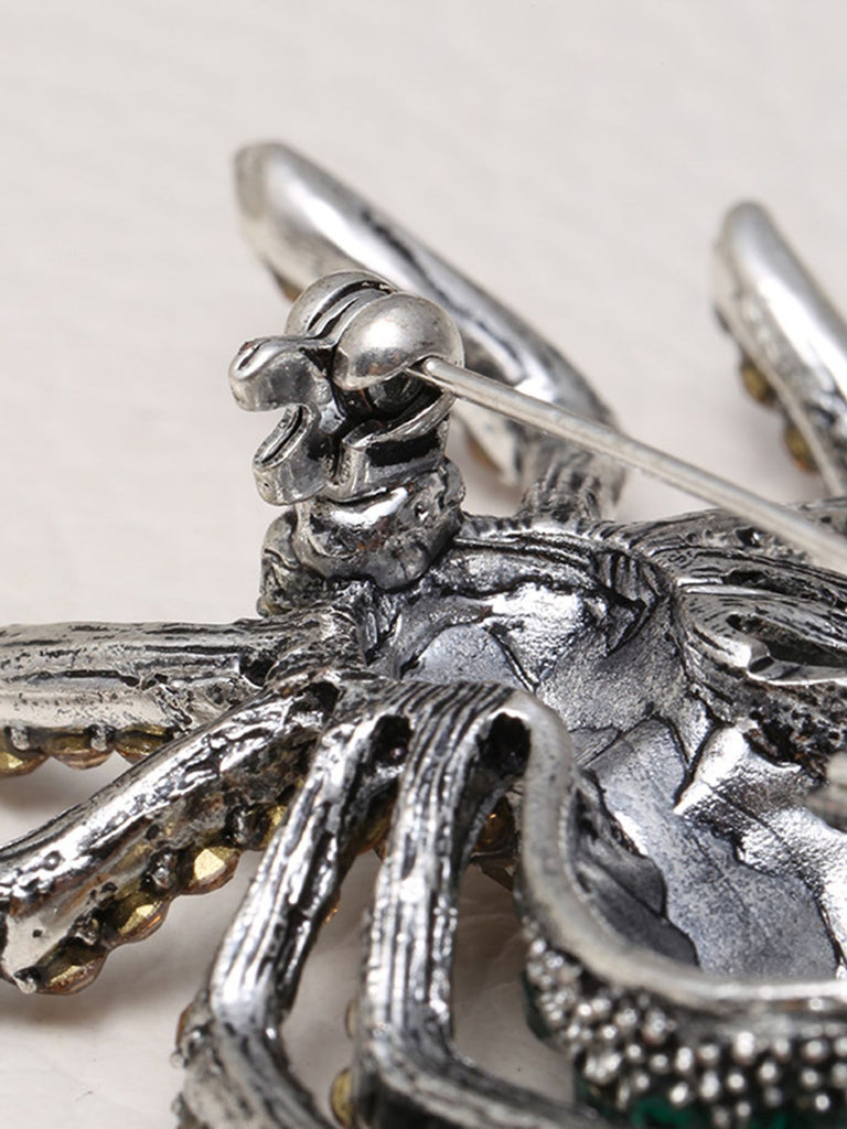 Spilla retrò con strass a forma di ragno di Halloween