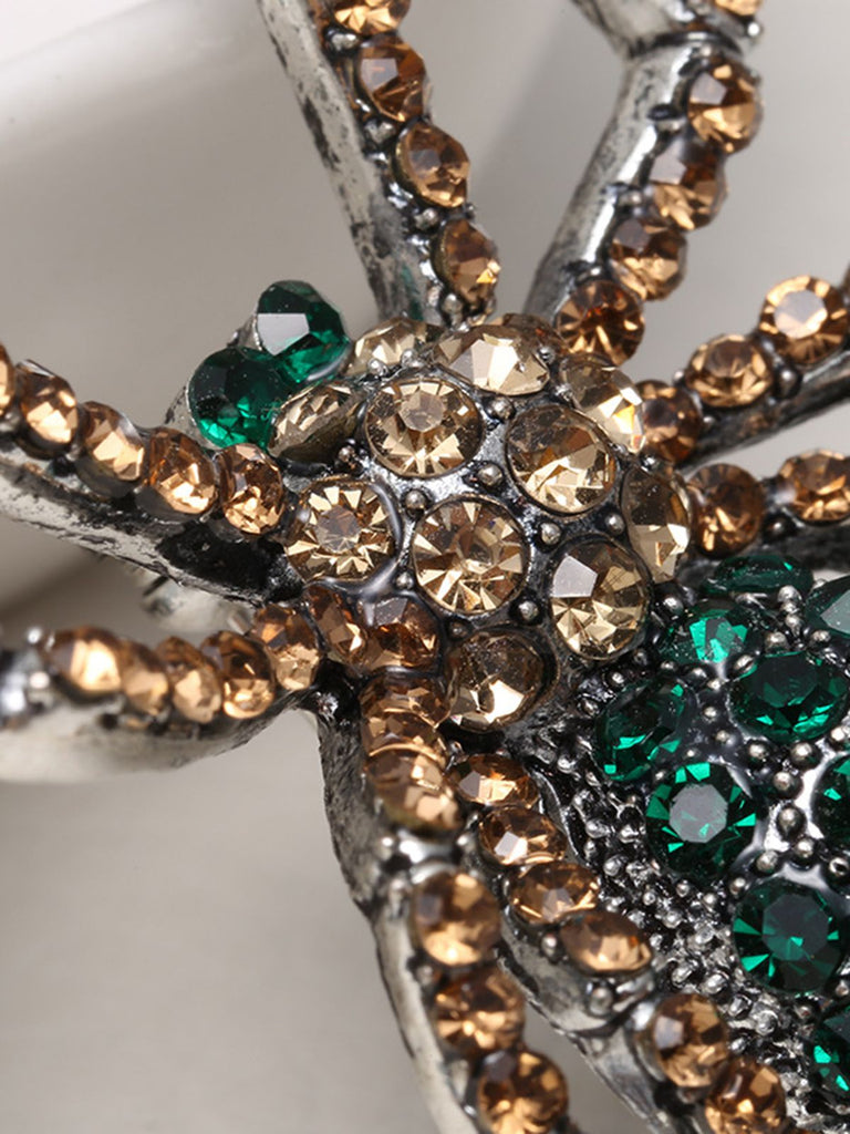 Spilla retrò con strass a forma di ragno di Halloween