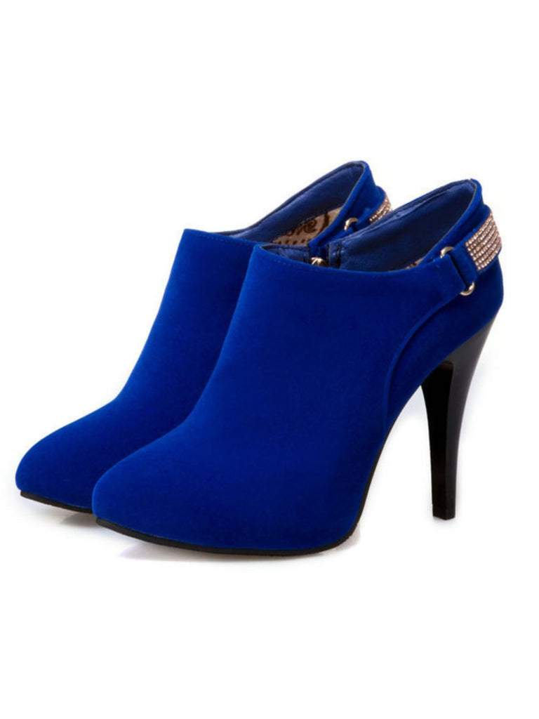 Scarpe con tacco a spillo in velluto tinta unita